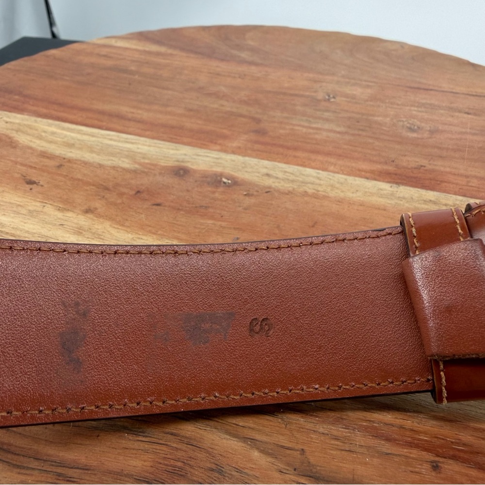 Vintage Ann Taylor Belt Italian Leather Brown, Size Small S square buckle - Picture 5 of 9
